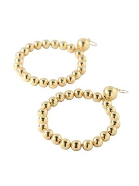 Vanessa Mooney Gold Beaded Hoop Earrings